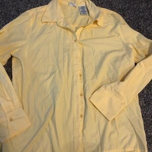 Large yellow button down dress shirt White Stag